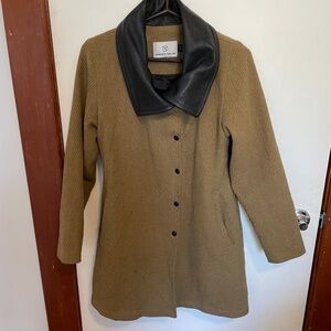 Lennard Taylor locally made wool and leather fall coat